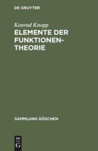 cover of the book Elemente der Funktionentheorie