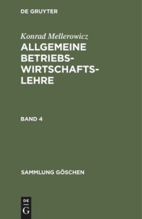 cover of the book Allgemeine Betriebswirtschaftslehre: Band 4