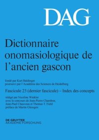 cover of the book Dictionnaire onomasiologique de l’ancien gascon (DAG): Fascicule 23