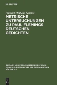 cover of the book Metrische Untersuchungen zu Paul Flemings deutschen Gedichten