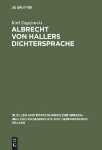 cover of the book Albrecht von Hallers Dichtersprache