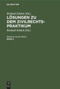 cover of the book Lösungen zu dem Zivilrechtspraktikum: Band 2