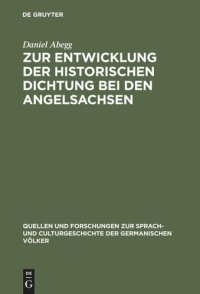 cover of the book Zur Entwicklung der historischen Dichtung bei den Angelsachsen