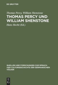 cover of the book Thomas Percy und William Shenstone: Ein Briefwechsel aus der Entstehungszeit der Reliques of ancient English poetry