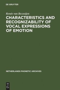 cover of the book Characteristics and Recognizability of Vocal Expressions of Emotion