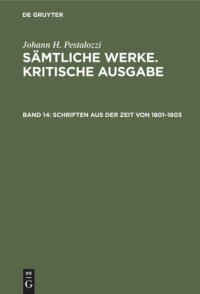 cover of the book Sämtliche Werke. Kritische Ausgabe: Band 14 Schriften aus der Zeit von 1801–1803