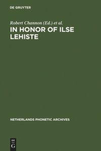 cover of the book In honor of Ilse Lehiste: Ilse Lehiste Pühendusteos