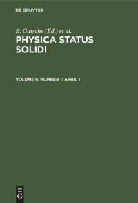 cover of the book Physica status solidi: Volume 9, Number 1 April 1