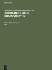 cover of the book Archäologische Bibliographie: 1989