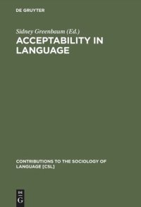 cover of the book Acceptability in Language