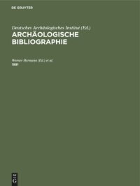 cover of the book Archäologische Bibliographie: 1991