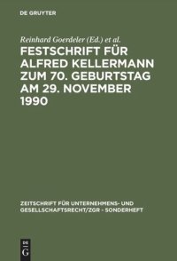 cover of the book Festschrift für Alfred Kellermann zum 70. Geburtstag am 29. November 1990