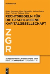 cover of the book Rechtsregeln für die geschlossene Kapitalgesellschaft