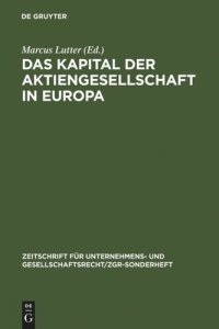 cover of the book Das Kapital der Aktiengesellschaft in Europa