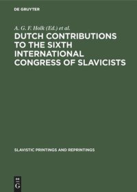 cover of the book Dutch contributions to the Sixth International Congress of Slavicists: Prague 1968