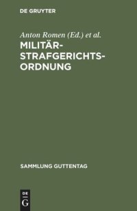 cover of the book Militärstrafgerichtsordnung