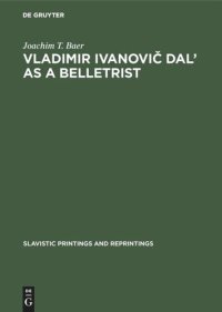 cover of the book Vladimir Ivanovič Dal’ as a Belletrist