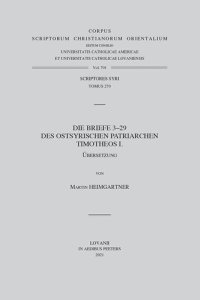 cover of the book Die Briefe 3-29 des ostsyrischen Patriarchen Timotheos I.