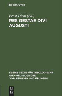 cover of the book Res Gestae Divi Augusti