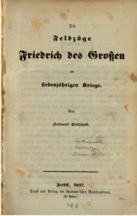 cover of the book Die Feldzüge Friedrichs des Großen im Siebenjährigen Krieg