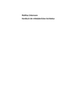 cover of the book Handbuch der mittelalterlichen Architektur