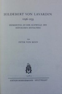 cover of the book Hildebert von Lavardin, 1056-1133: Humanitas an der Schwelle des höfischen Zeitalters