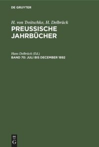 cover of the book Preußische Jahrbücher: Band 70 Juli bis December 1892