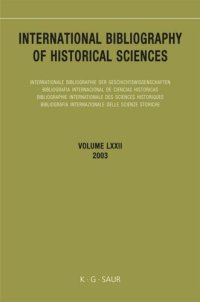 cover of the book International Bibliography of Historical Sciences: Band 72 2003