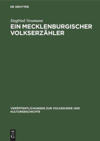 cover of the book Ein Mecklenburgischer Volkserzähler: Die Geschichten des August Rust