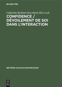 cover of the book Confidence / Dévoilement de soi dans l'interaction