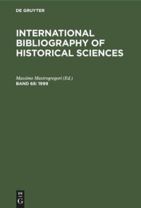 cover of the book International Bibliography of Historical Sciences: Band 68 1999