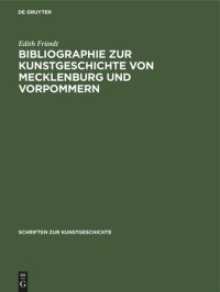 cover of the book Bibliographie zur Kunstgeschichte von Mecklenburg und Vorpommern