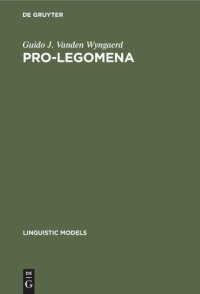 cover of the book PRO-legomena: Distribution and Reference of Infinitival Subjects