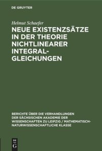 cover of the book Neue Existenzsätze in der Theorie nichtlinearer Integralgleichungen