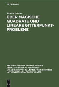 cover of the book Über magische Quadrate und lineare Gitterpunktprobleme