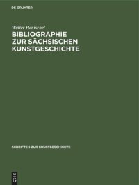 cover of the book Bibliographie zur sächsischen Kunstgeschichte