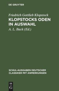 cover of the book Klopstocks Oden in Auswahl