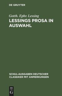 cover of the book Lessings Prosa in Auswahl