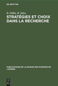 cover of the book Stratégies et choix dans la recherche: Á propos des travaux sur le sommeil