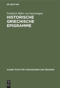 cover of the book Historische griechische Epigramme