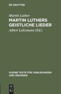 cover of the book Martin Luthers geistliche Lieder