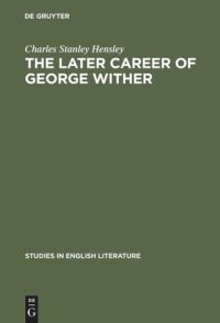 cover of the book The later career of George Wither