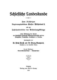 cover of the book Schlesische Landeskunde: Abt. 1 Naturwissenschaftliche Abteilung