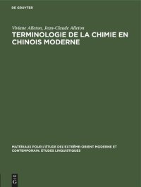 cover of the book Terminologie de la chimie en chinois moderne