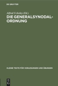 cover of the book Die Generalsynodal-Ordnung