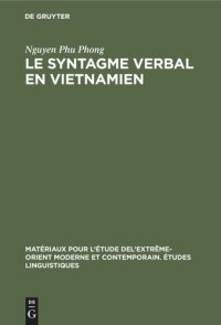 cover of the book Le syntagme verbal en vietnamien