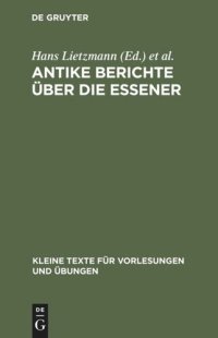 cover of the book Antike Berichte über die Essener