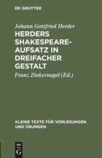 cover of the book Herders Shakespeare-Aufsatz in dreifacher Gestalt