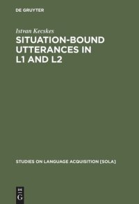 cover of the book Situation-Bound Utterances in L1 and L2