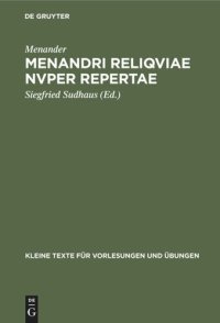 cover of the book Menandri reliqviae nvper repertae